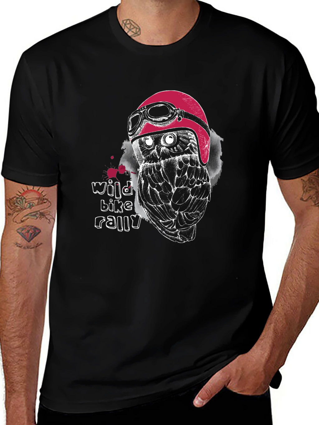 Wild Bike Rally Owl Graphic T-Shirt
