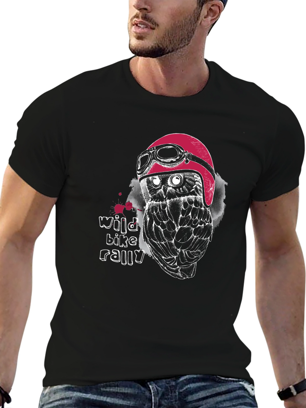 Wild Bike Rally Owl Graphic T-Shirt