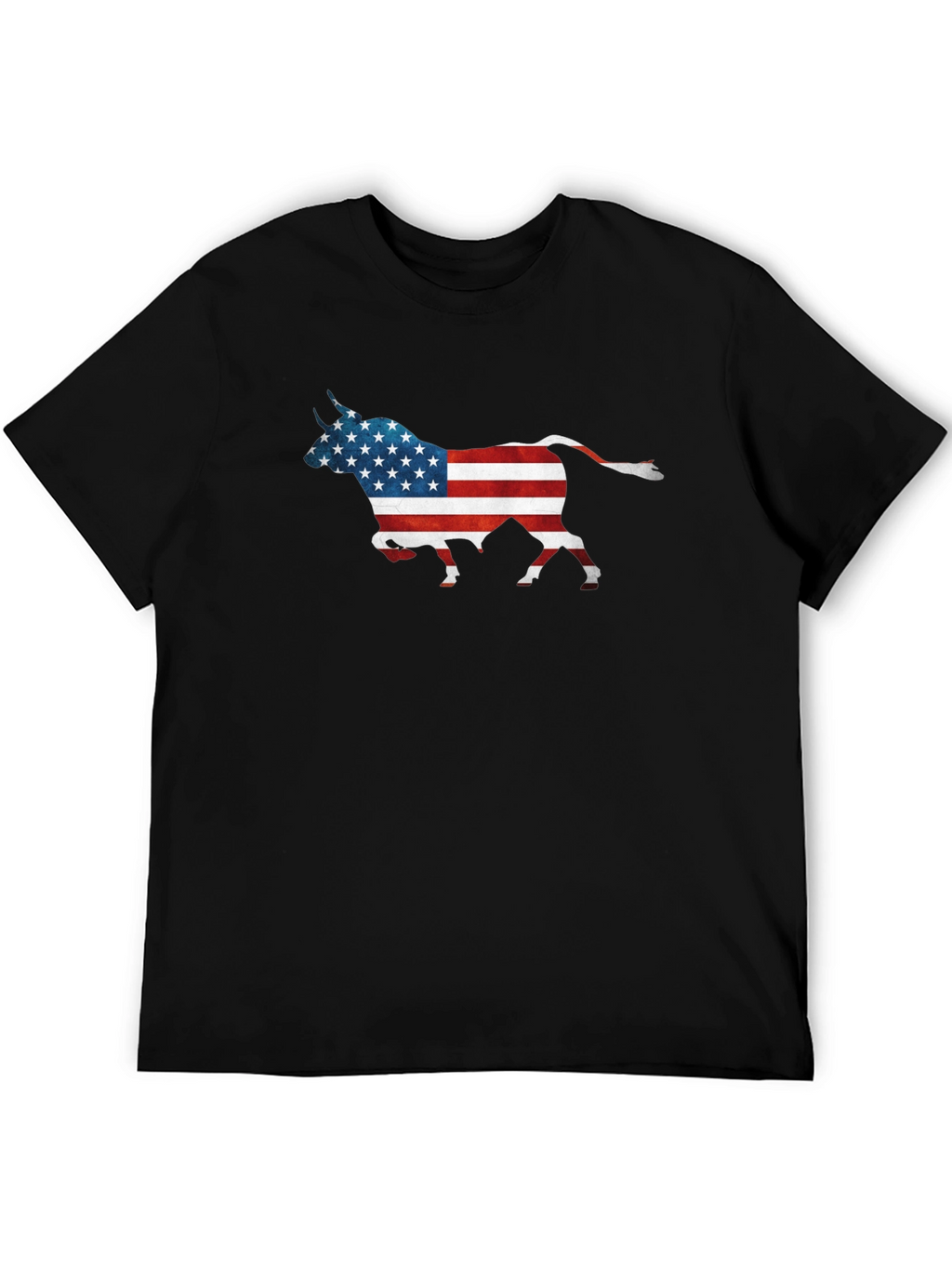 American Flag Bull Graphic T-Shirt - Patriotic Style