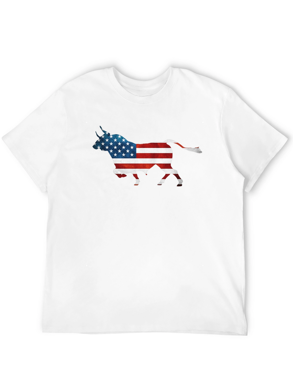 American Flag Bull Graphic T-Shirt - Patriotic Style