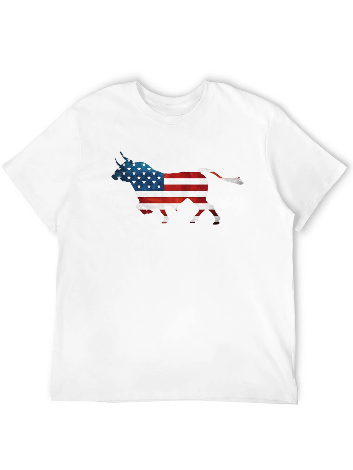 American Flag Bull Graphic T-Shirt - Patriotic Style