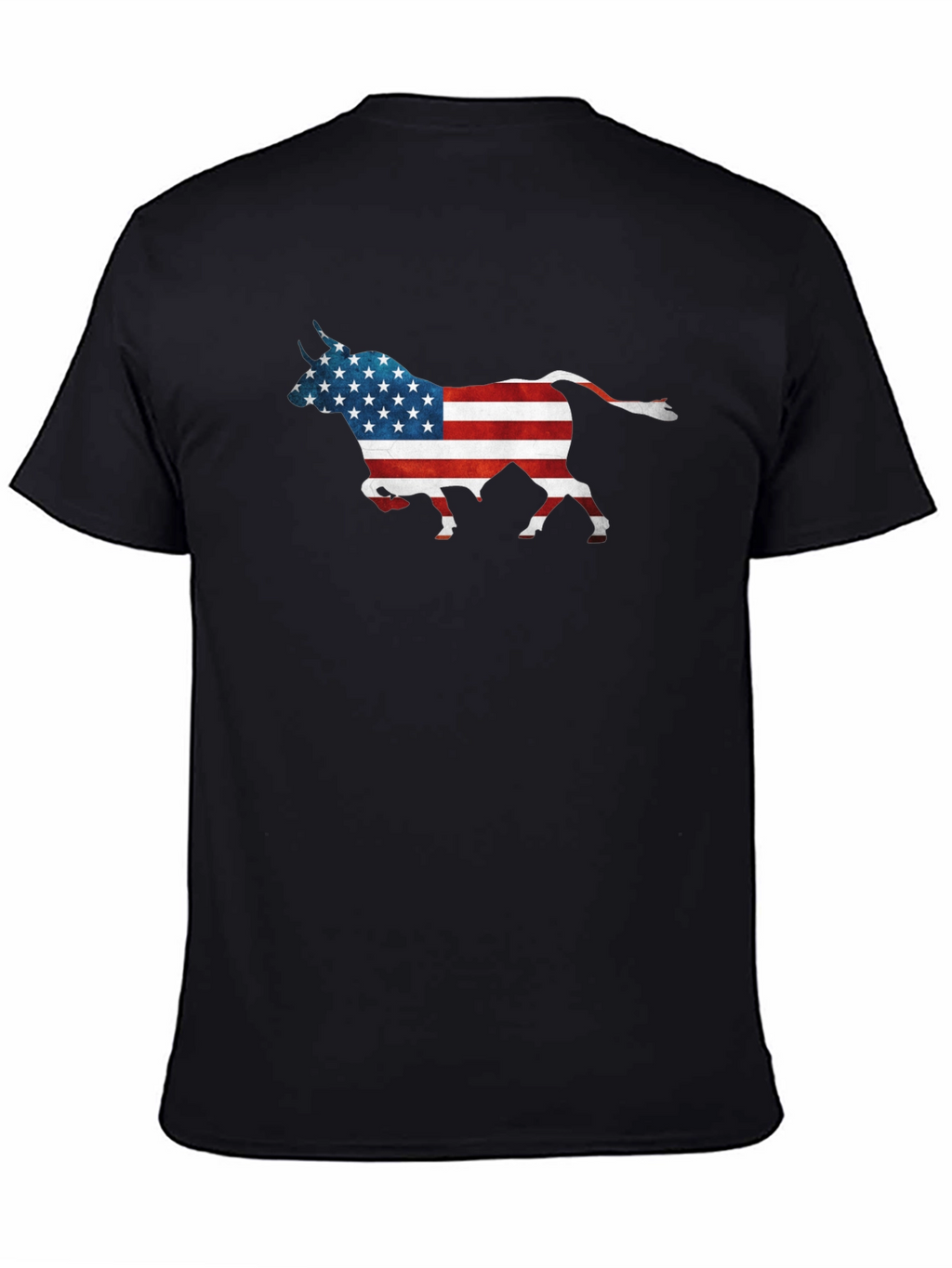 American Flag Bull Graphic T-Shirt - Patriotic Style