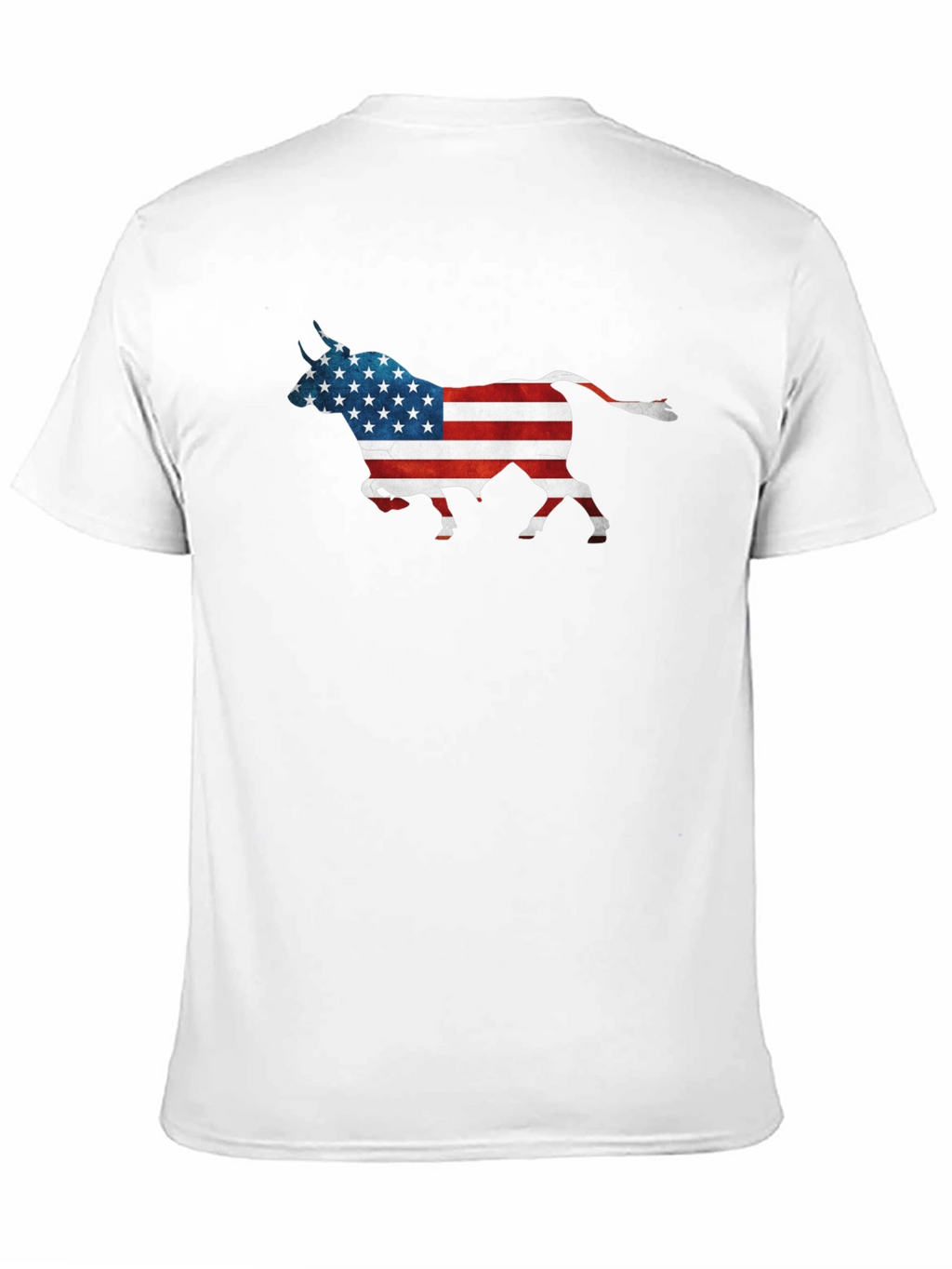American Flag Bull Graphic T-Shirt - Patriotic Style