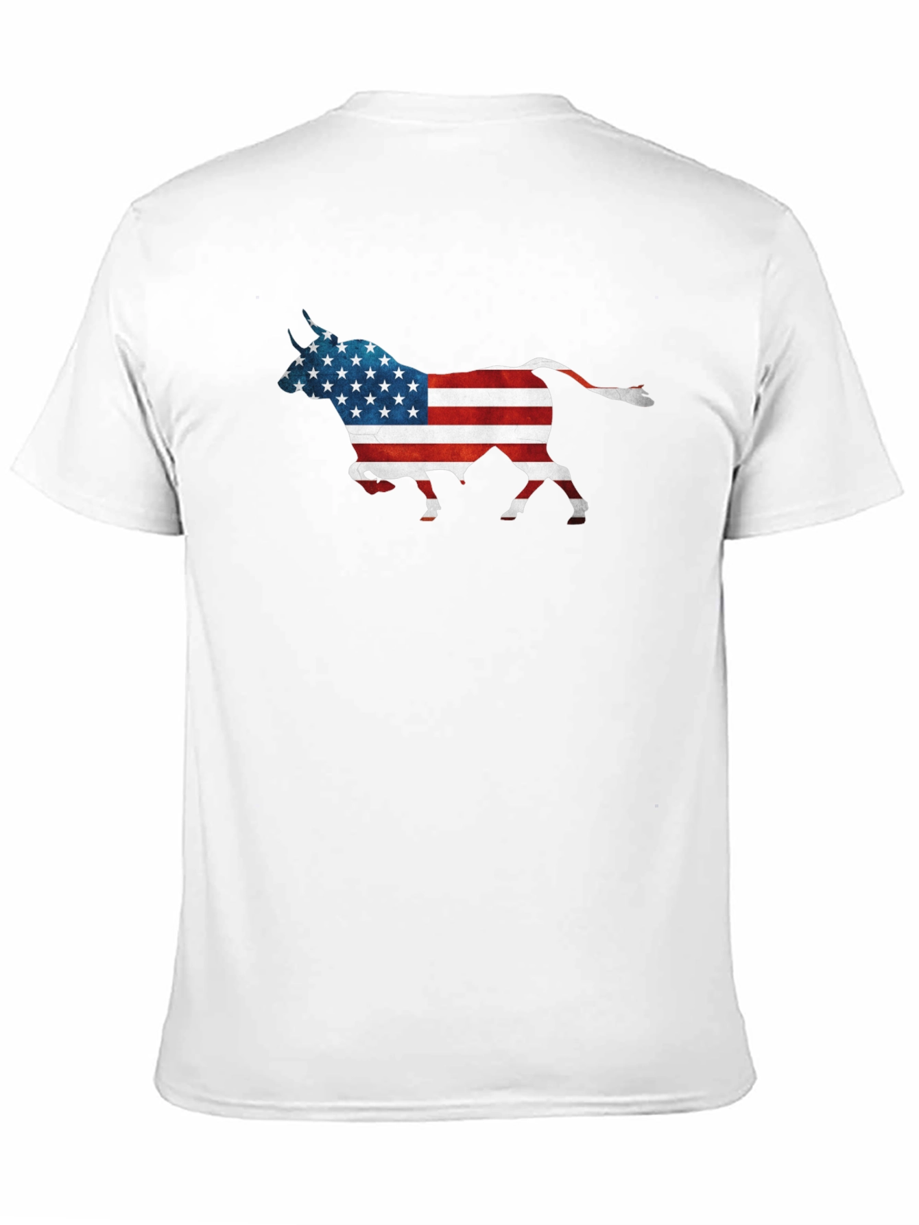 American Flag Bull Graphic T-Shirt - Patriotic Style