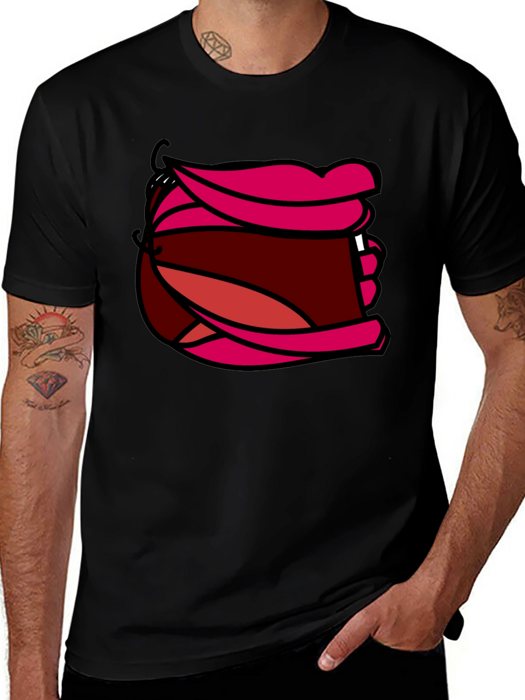 Cartoon Mouth Graphic T-Shirt