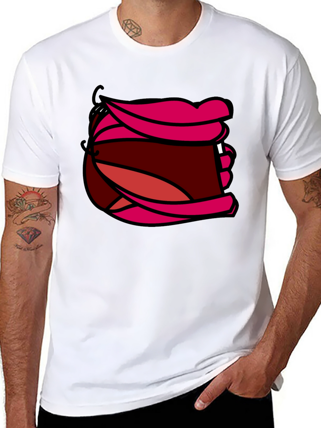 Cartoon Mouth Graphic T-Shirt