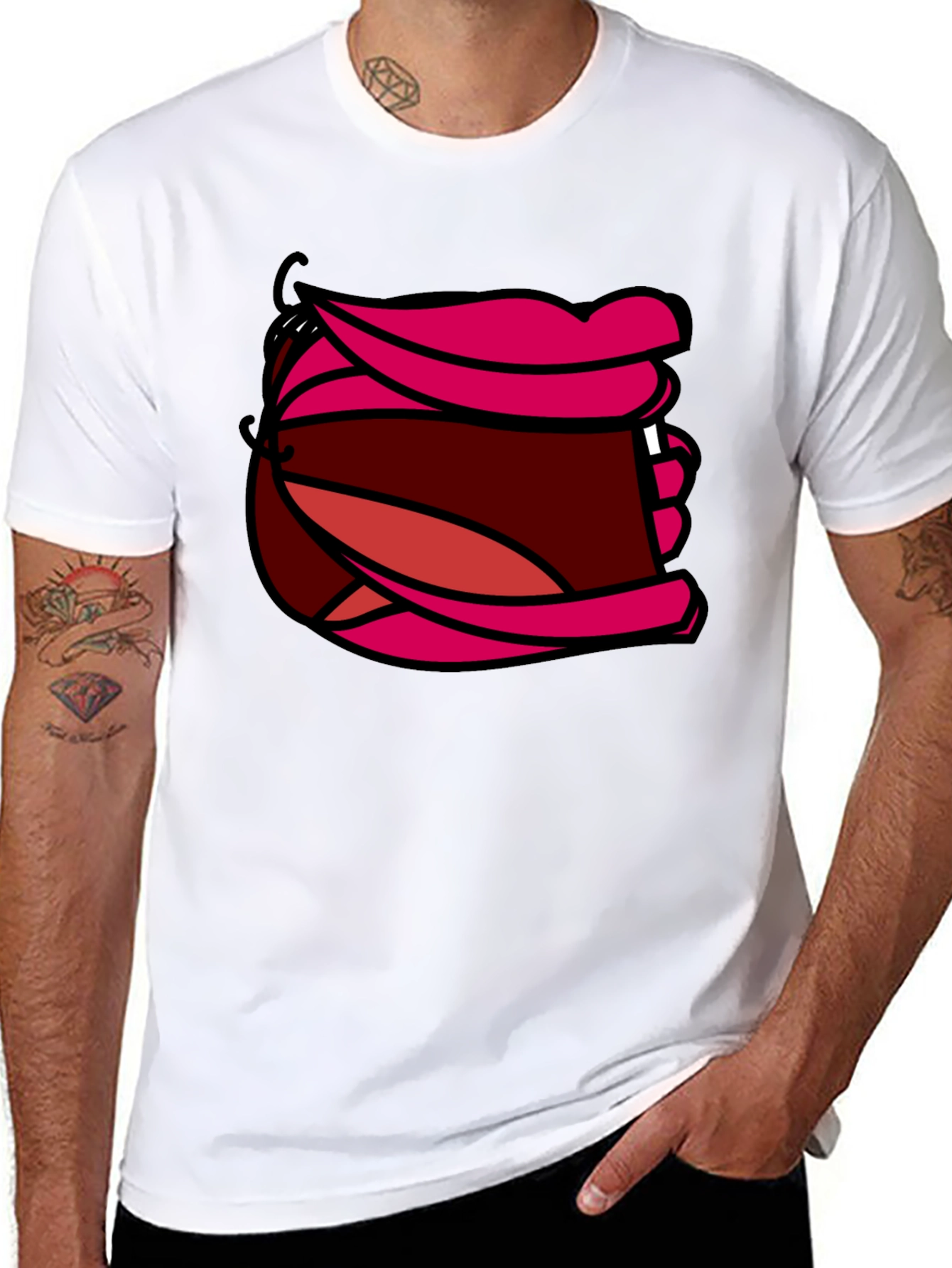 Cartoon Mouth Graphic T-Shirt