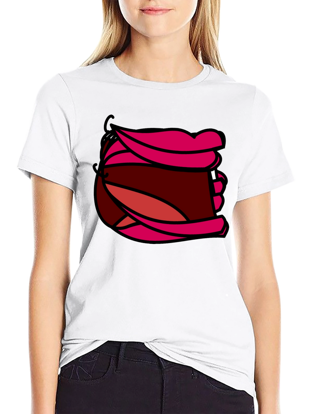 Cartoon Mouth Graphic T-Shirt