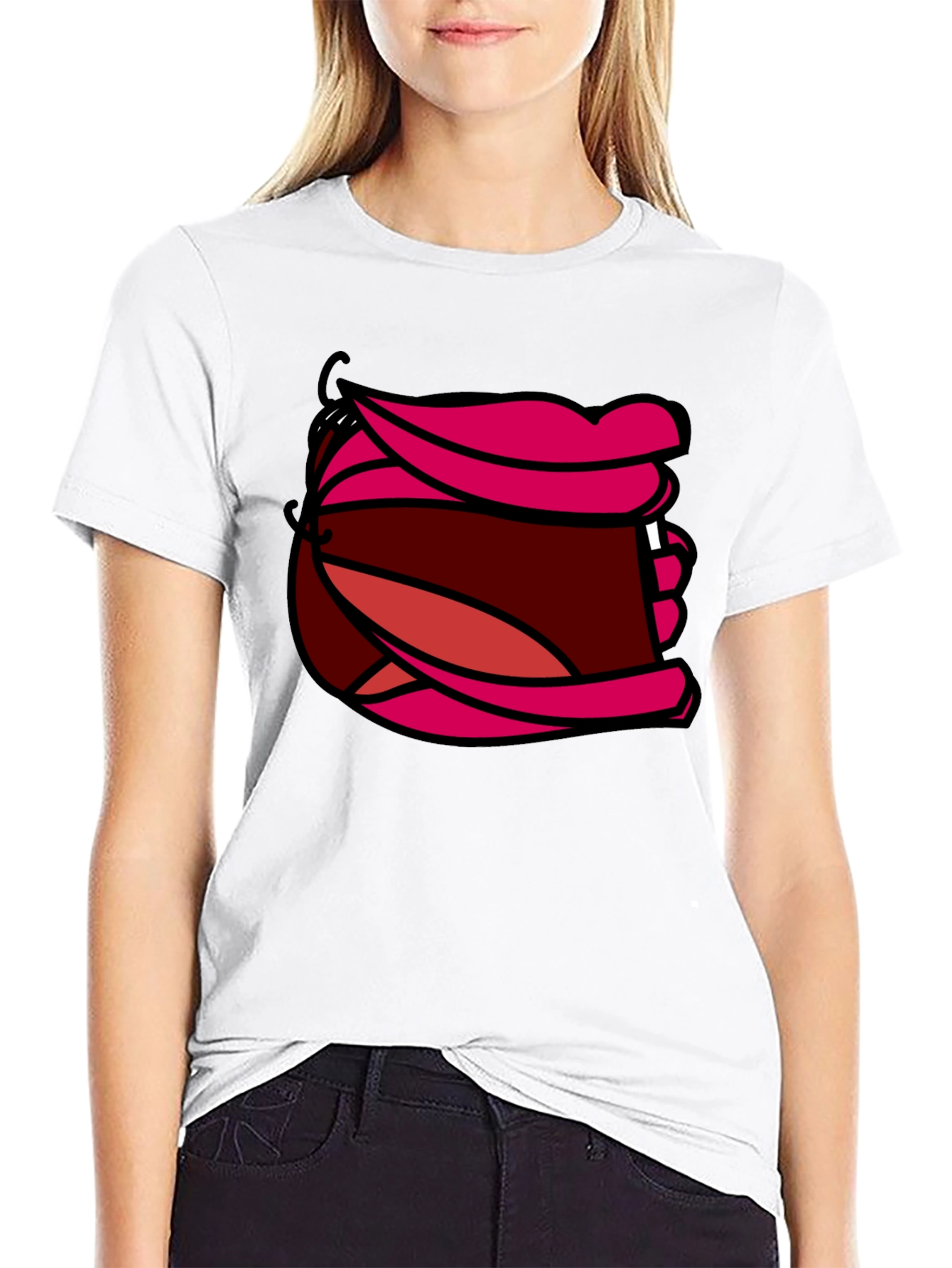 Cartoon Mouth Graphic T-Shirt