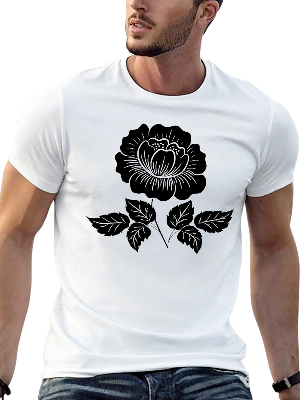 Black Rose Graphic T-Shirt - Classic Style