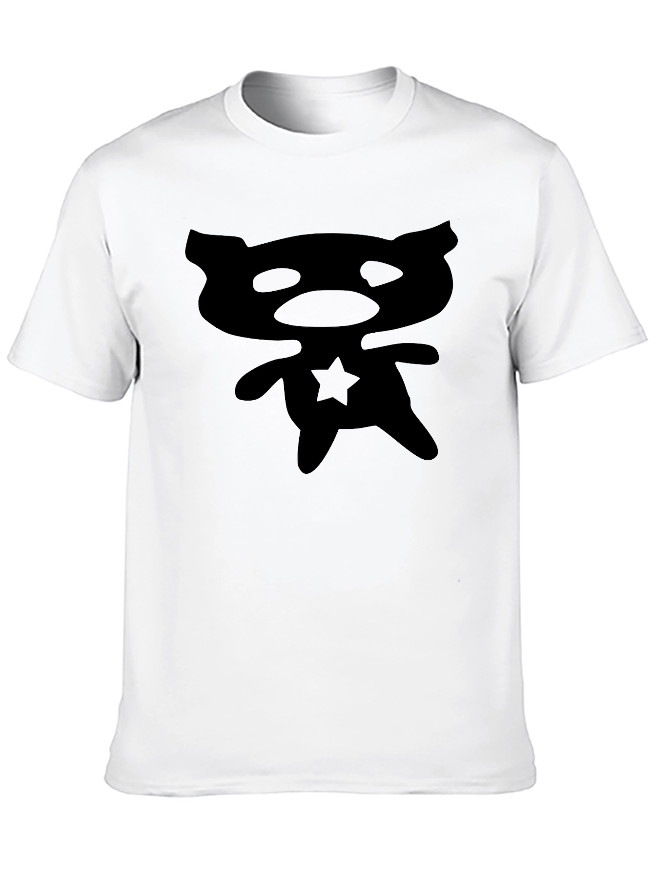 Bear Star Graphic Tee - Modern Mens Black T-Shirt