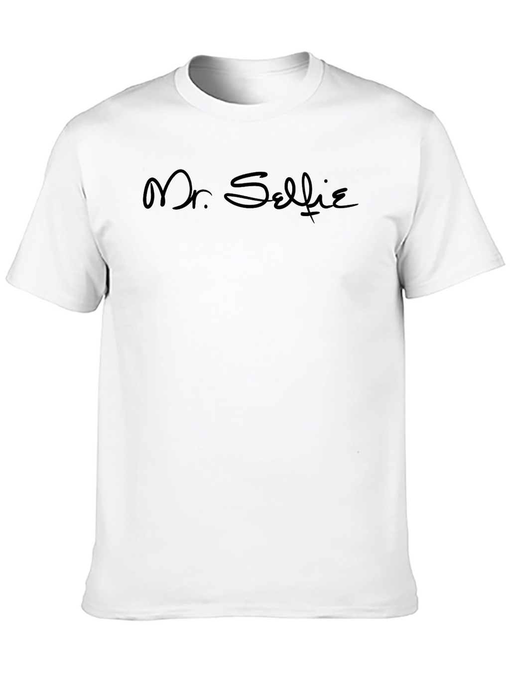 Mr. Selfie Black Graphic Tee Casual