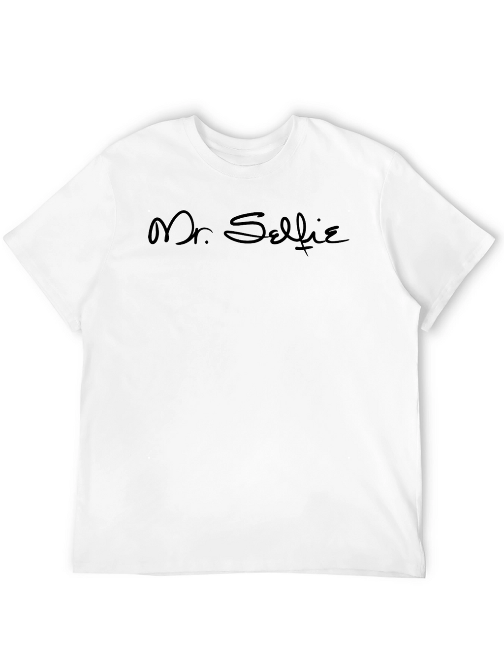 Mr. Selfie Black Graphic Tee Casual