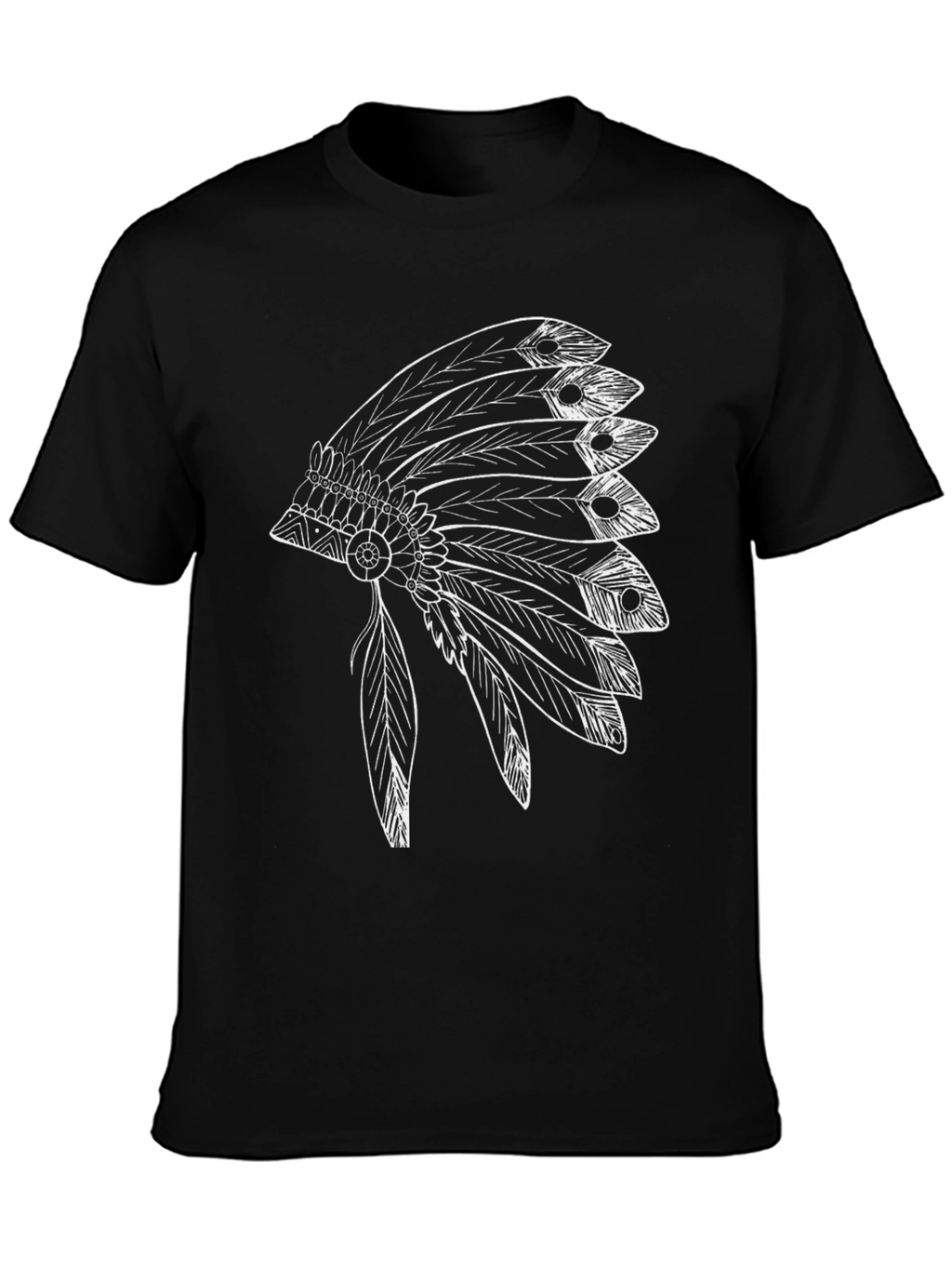 Mens Black T-Shirt with Headdress Graphic