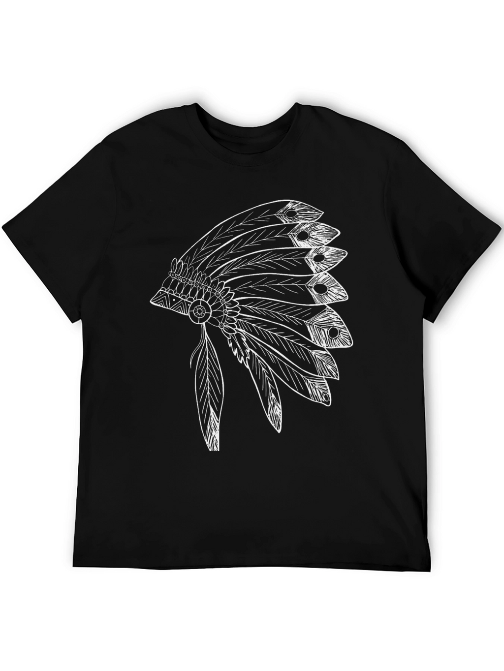 Mens Black T-Shirt with Headdress Graphic