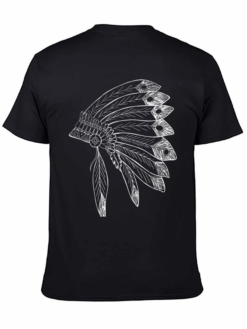 Mens Black T-Shirt with Headdress Graphic