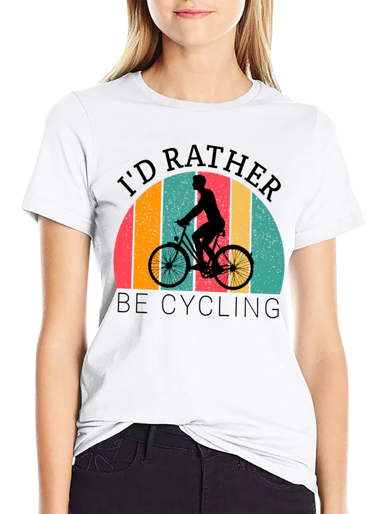Cycling T-Shirt: Id Rather Be Cycling Retro Design