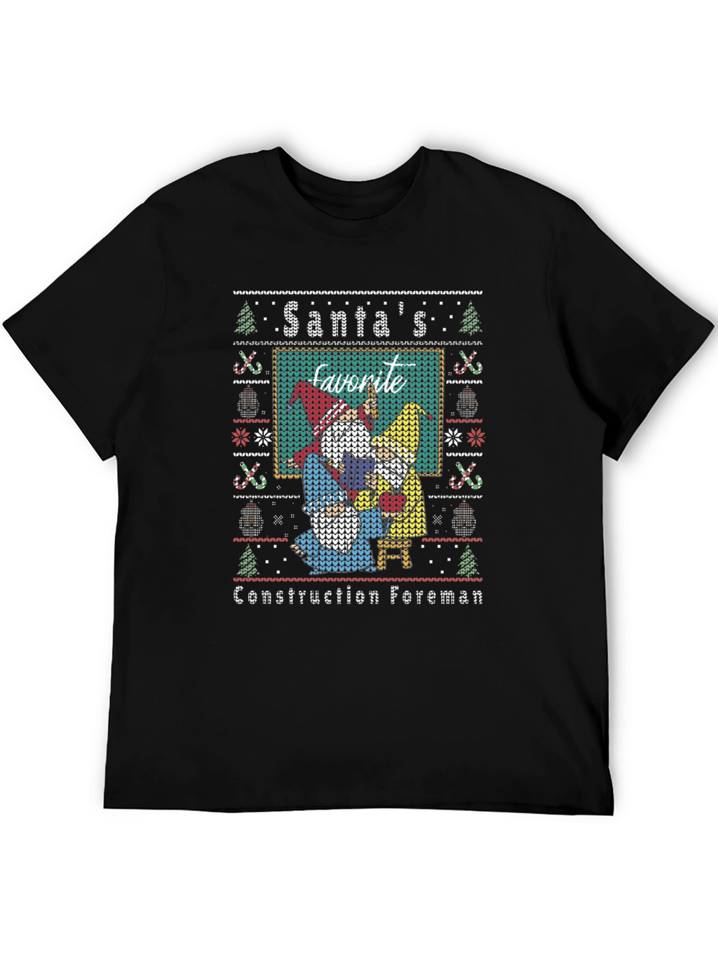 Santas Favorite Construction Foreman Christmas T-Shirt