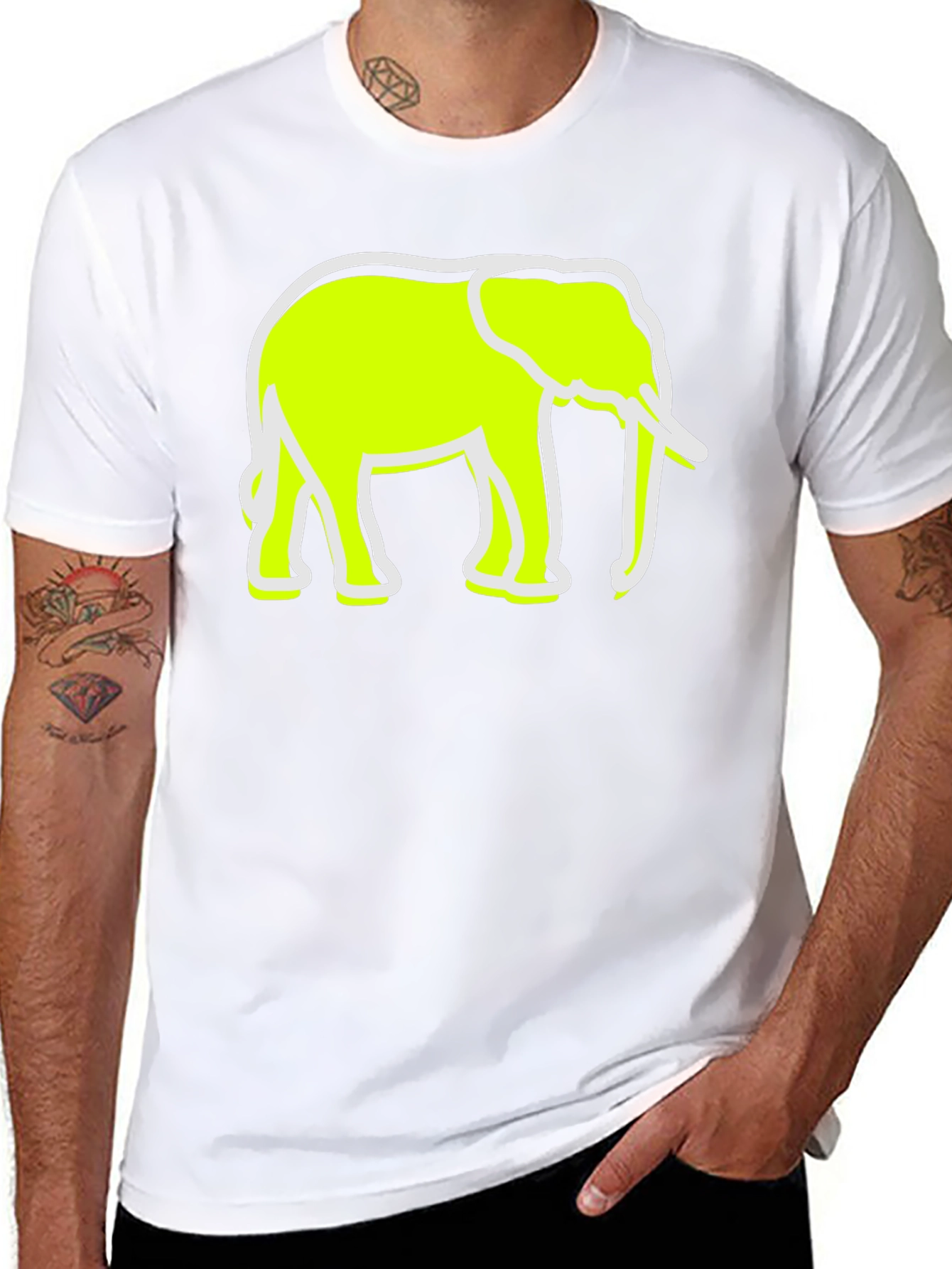 Elephant Graphic Tee - Black Casual Shirt
