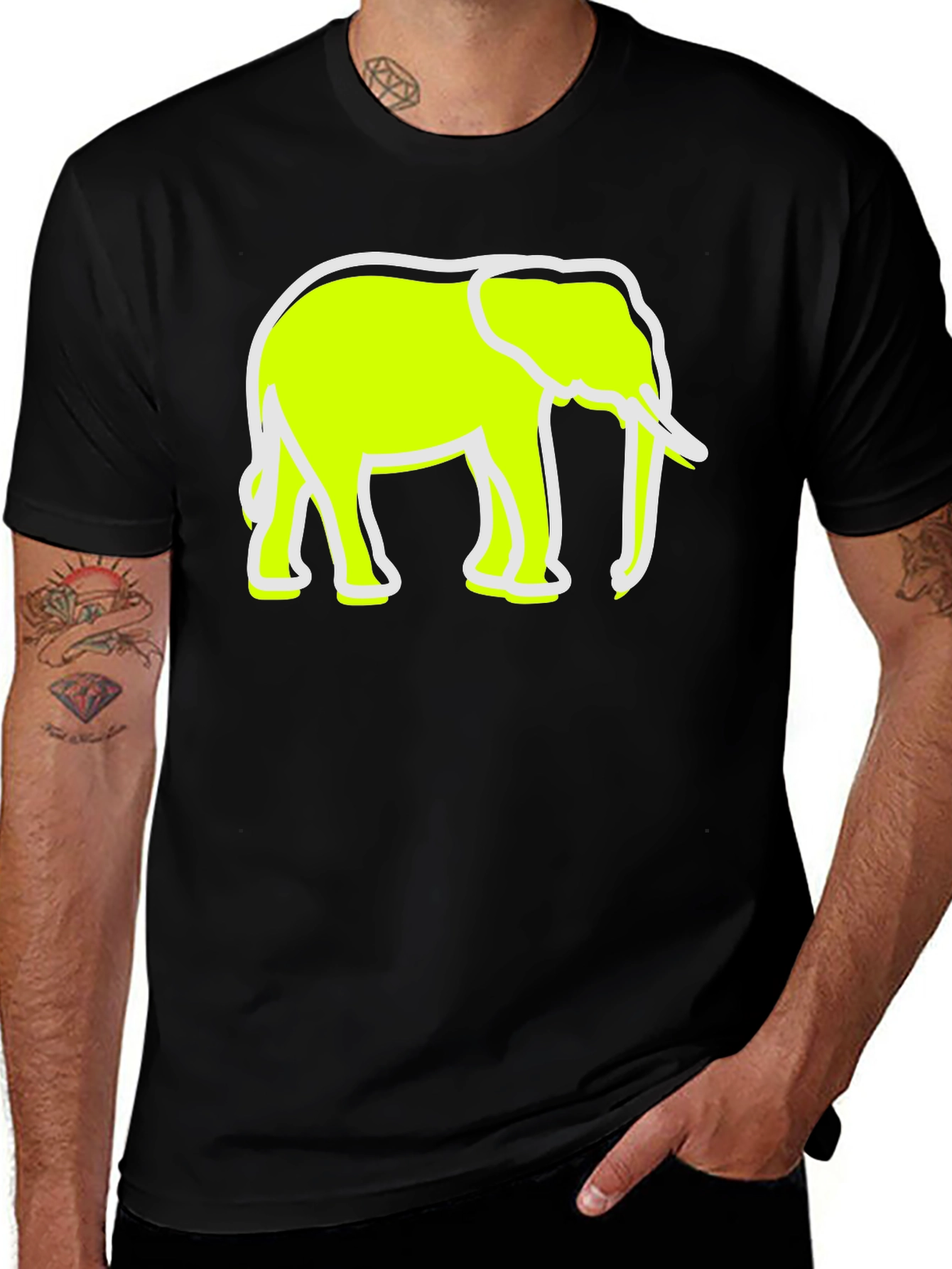 Elephant Graphic Tee - Black Casual Shirt