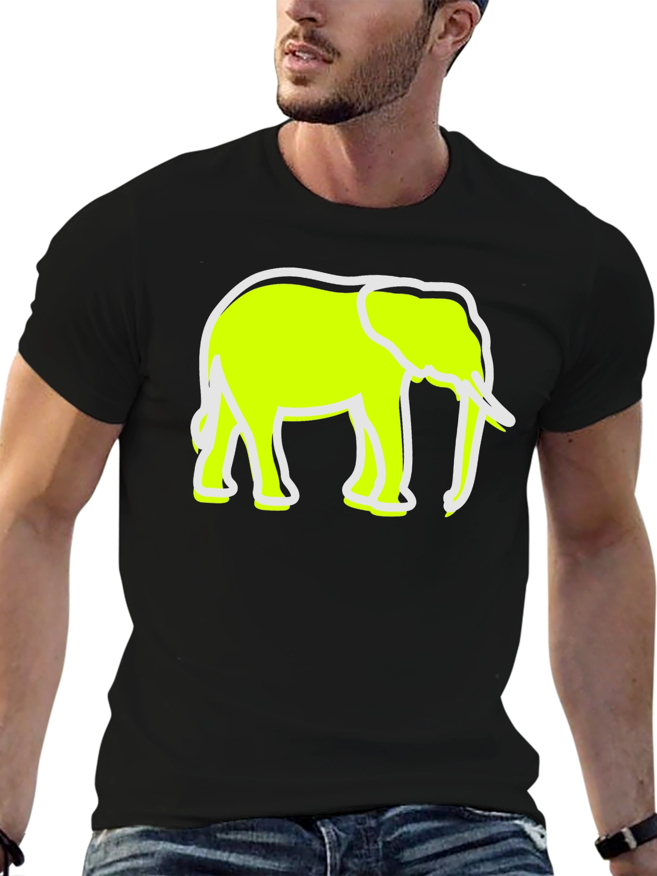 Elephant Graphic Tee - Black Casual Shirt