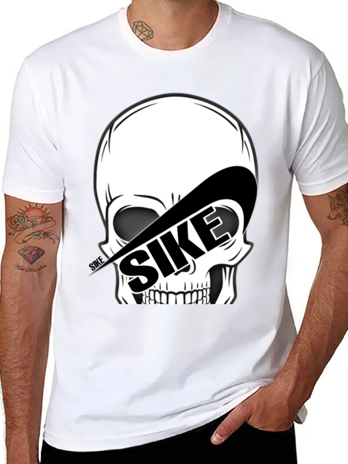 SIKE Skull Graphic Tee - Black