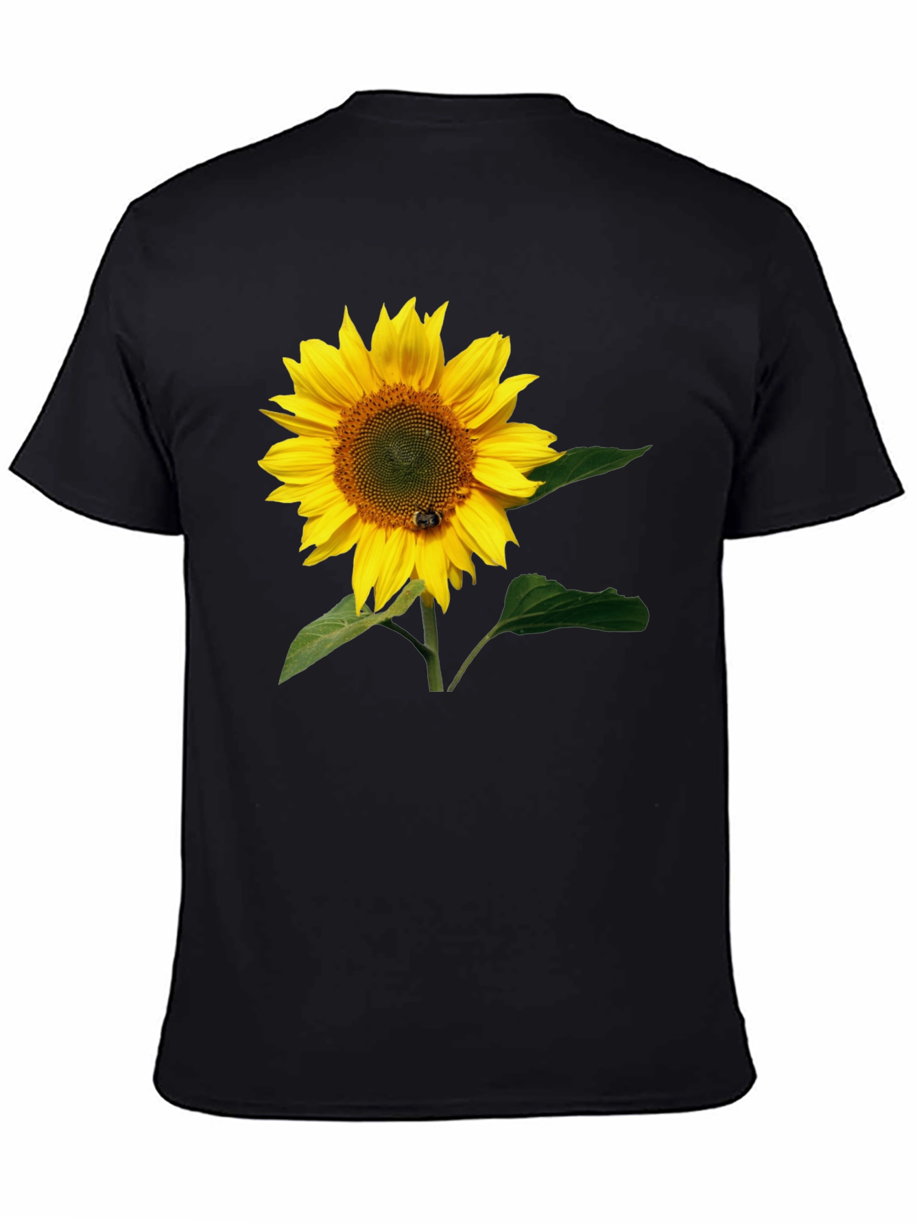 Sunflower Graphic Tee - Black Cotton T-Shirt