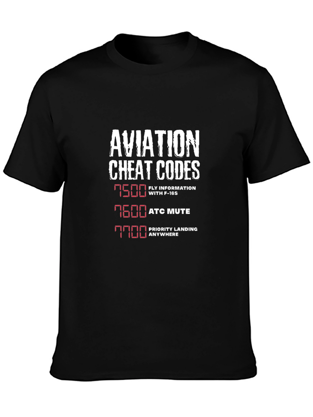Aviation Cheat Codes T-Shirt - Pilot Humor Tee
