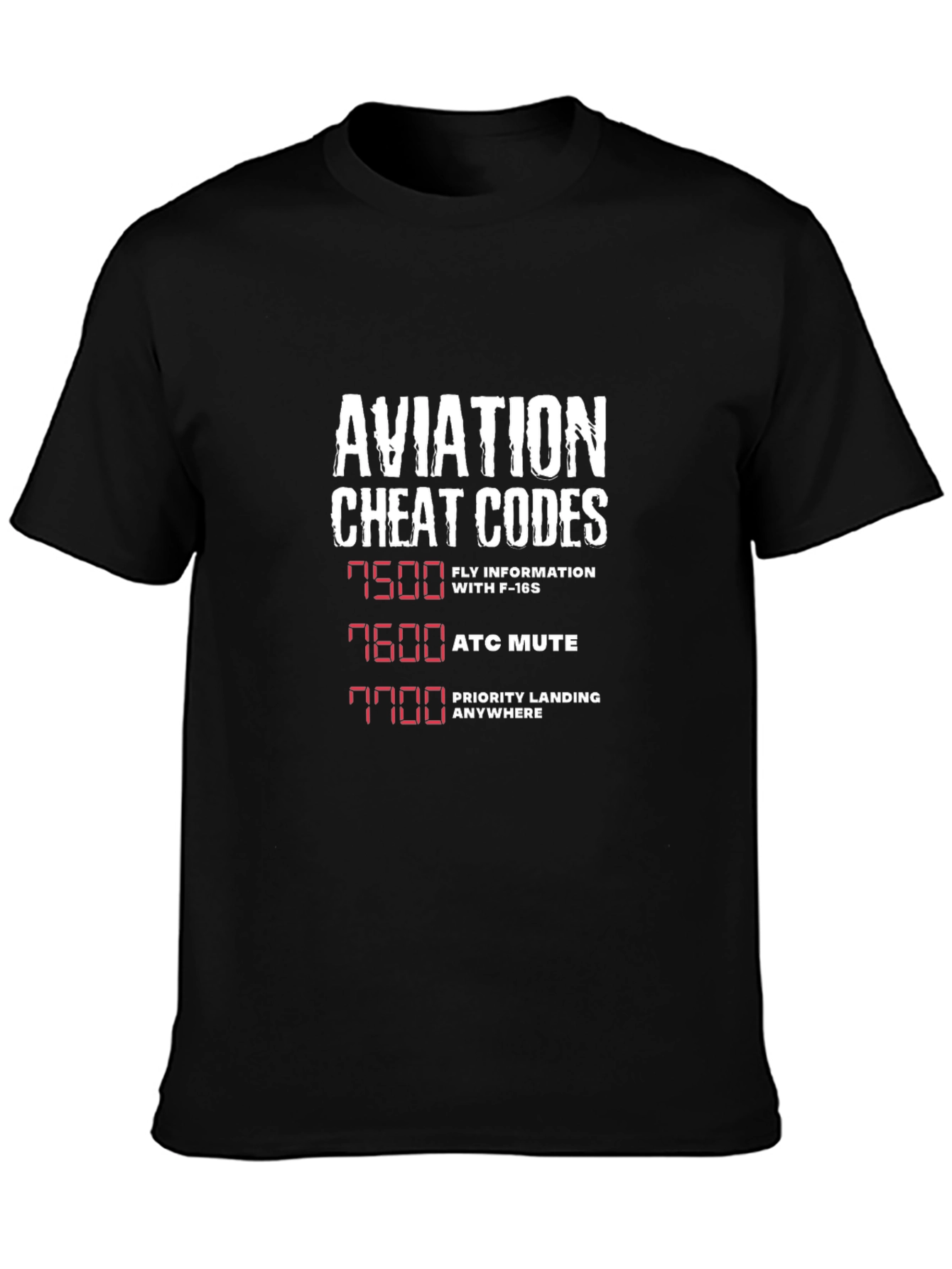 Aviation Cheat Codes T-Shirt - Pilot Humor Tee