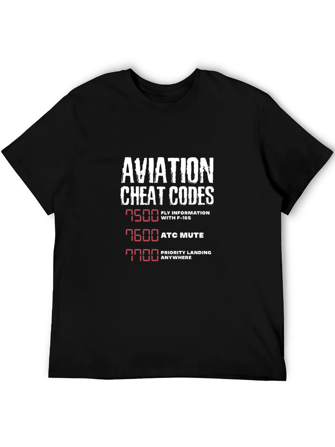 Aviation Cheat Codes T-Shirt - Pilot Humor Tee