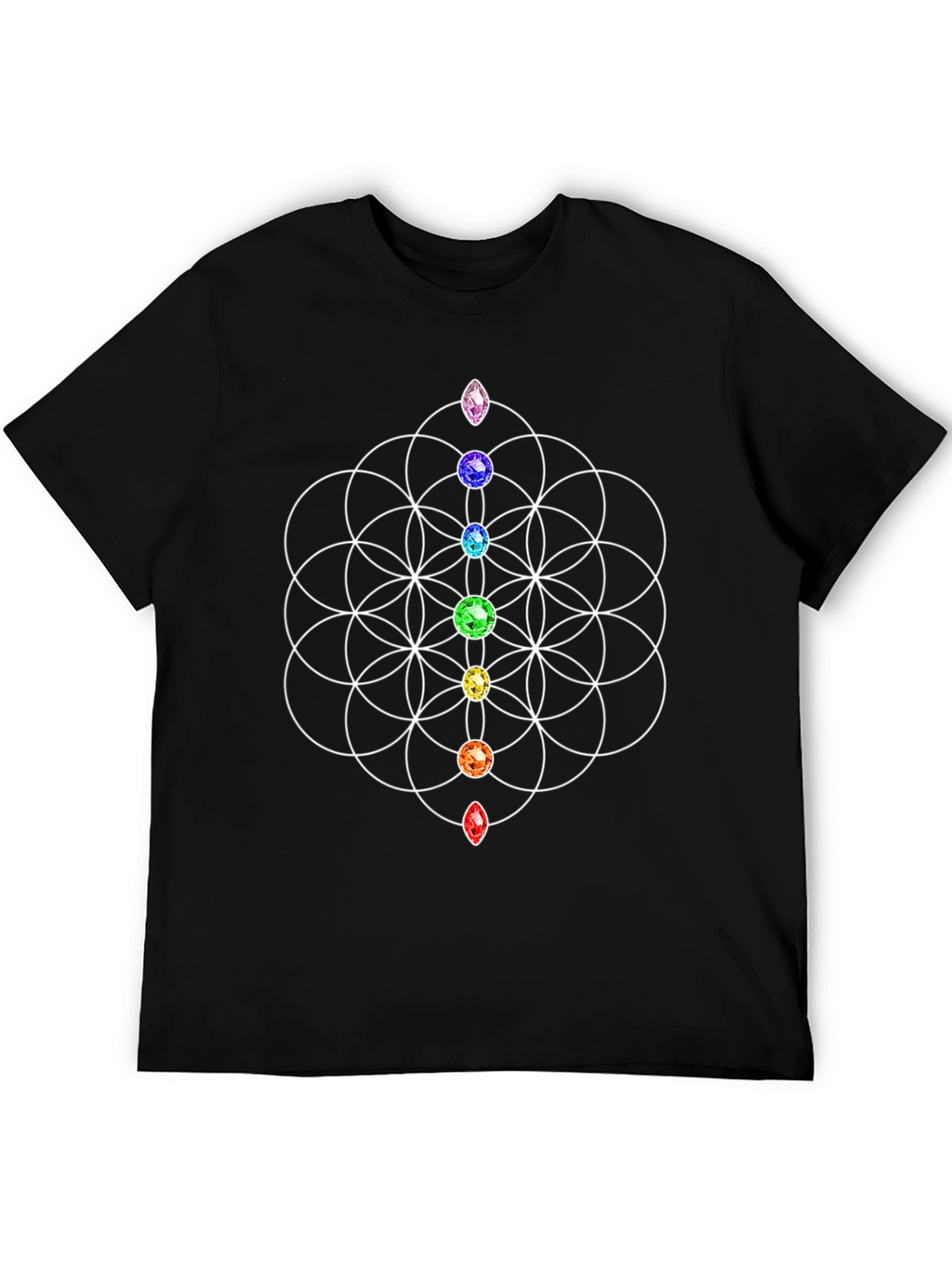 Chakra Gem Flower of Life Graphic T-Shirt
