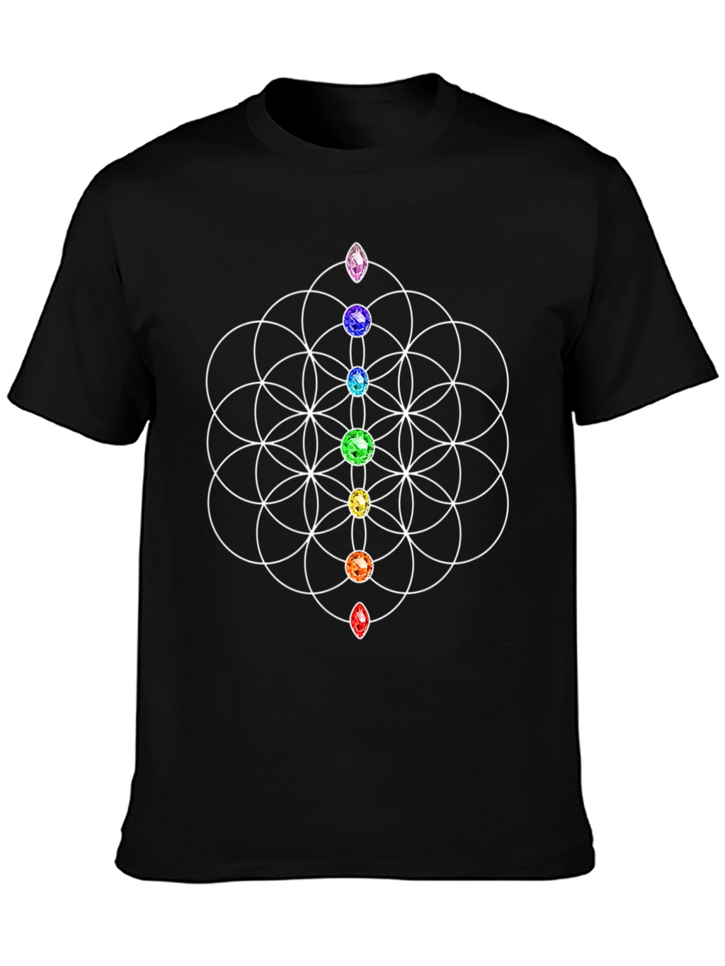 Chakra Gem Flower of Life Graphic T-Shirt