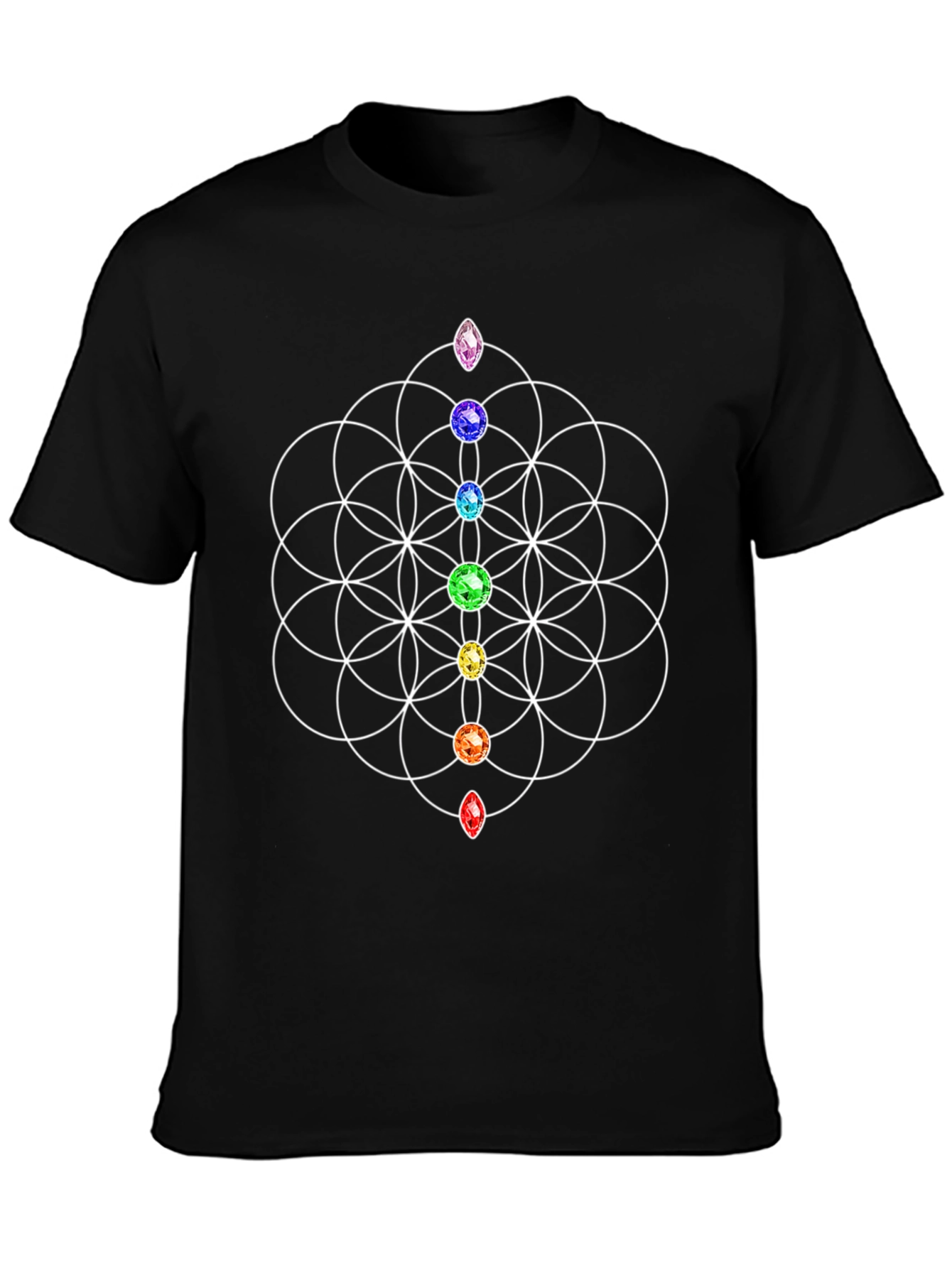 Chakra Gem Flower of Life Graphic T-Shirt