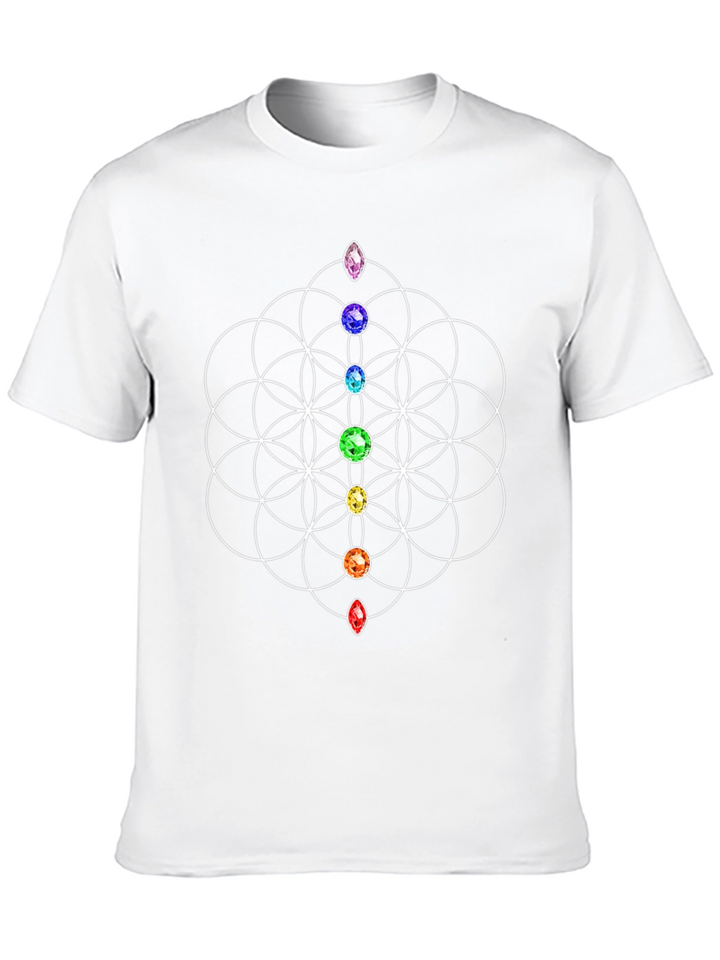 Chakra Gem Flower of Life Graphic T-Shirt