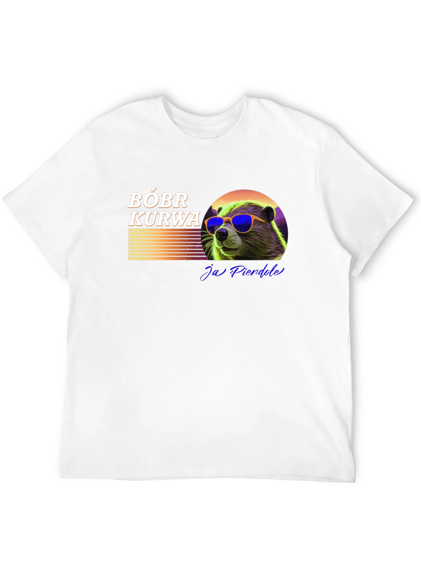 Bóbr Kurwa Graphic T-Shirt - Cool Beaver Design