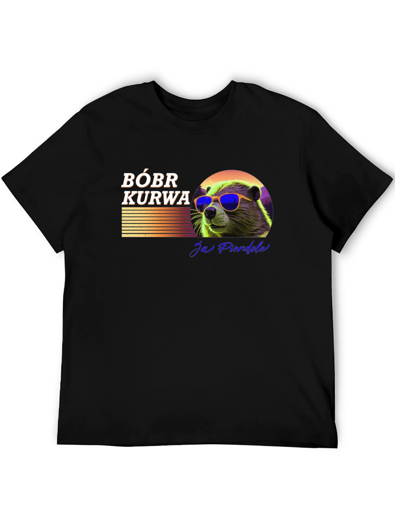 Bóbr Kurwa Graphic T-Shirt - Cool Beaver Design