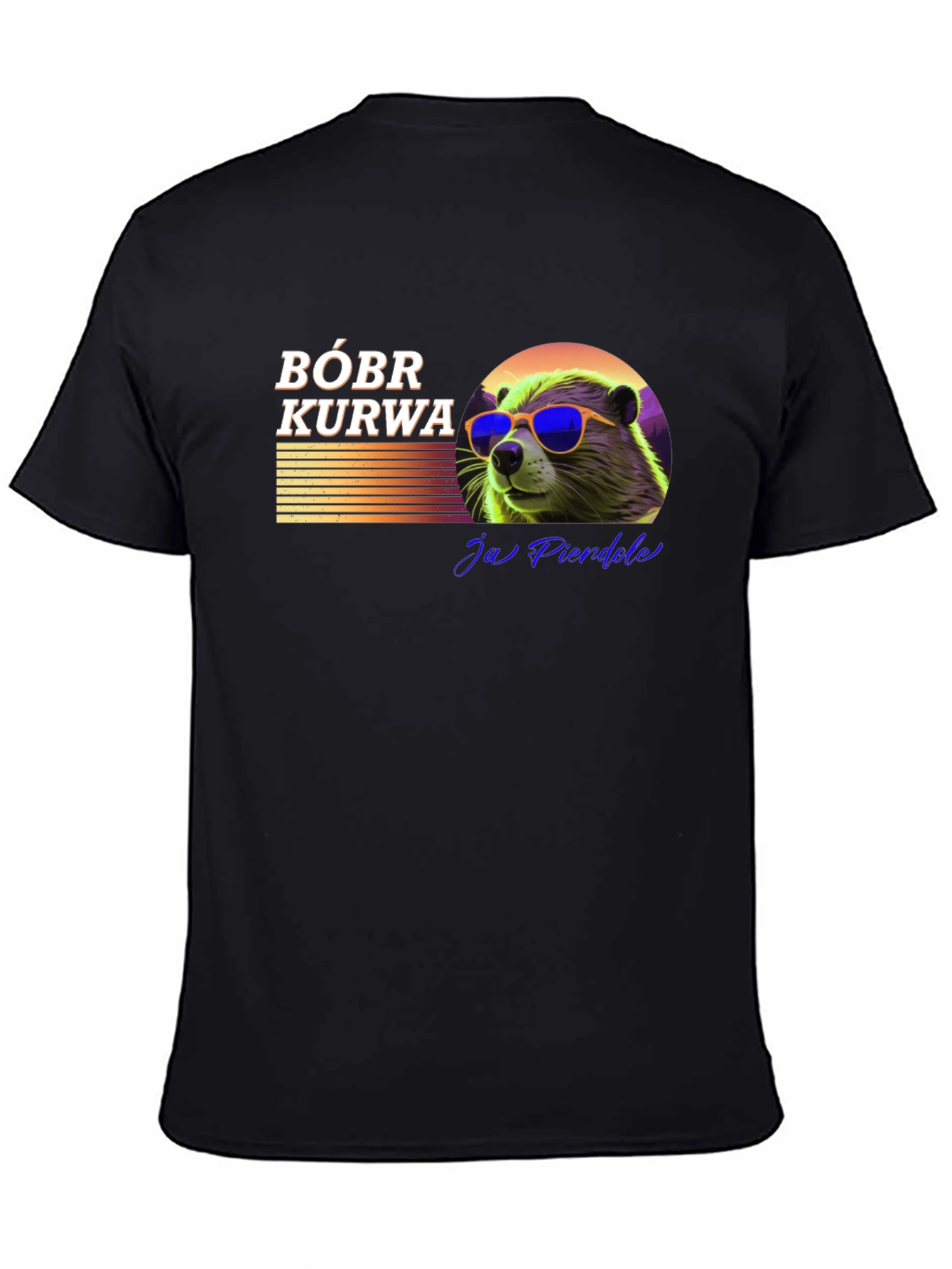Bóbr Kurwa Graphic T-Shirt - Cool Beaver Design