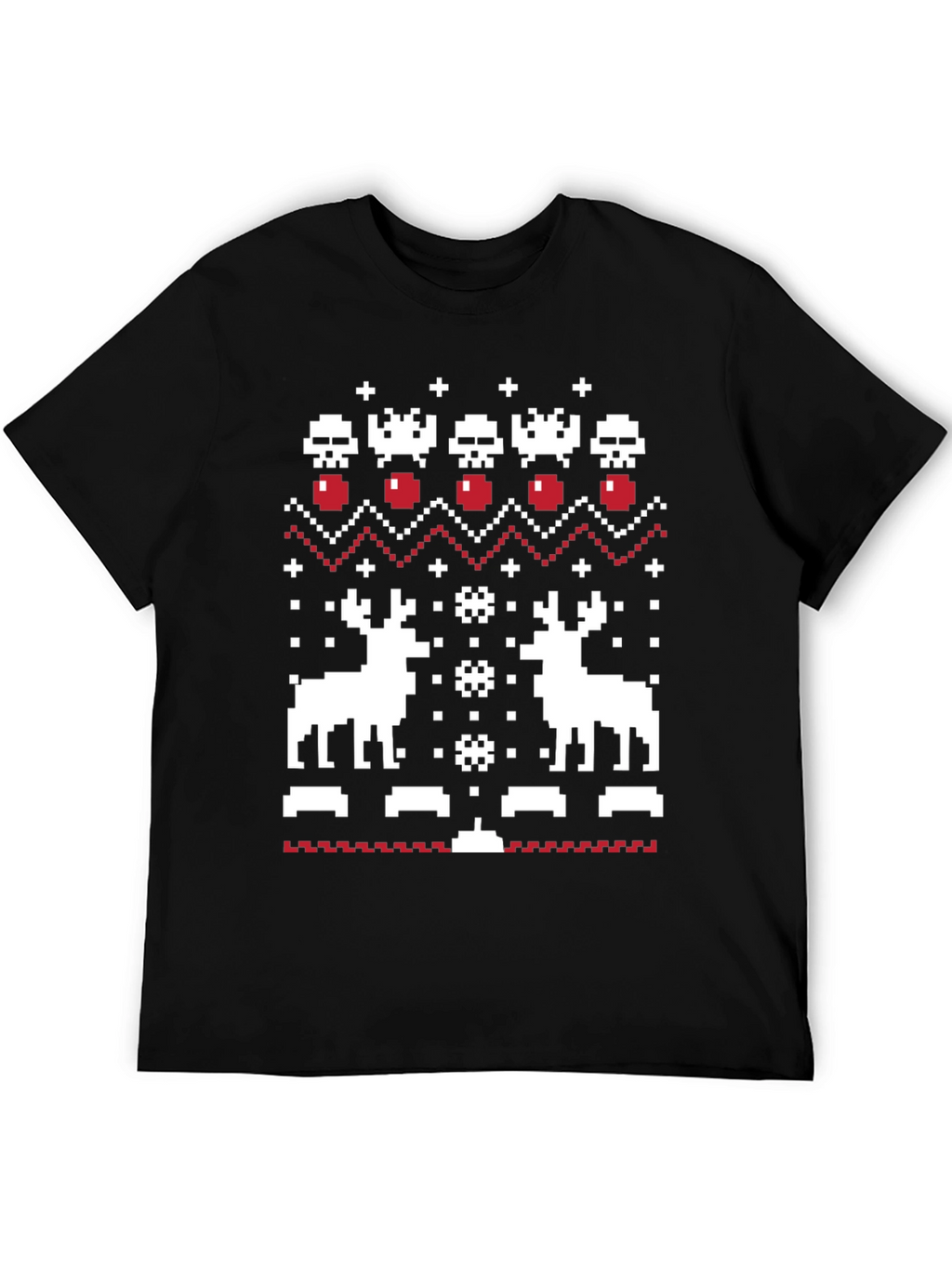Pixel Art Christmas Deer T-Shirt