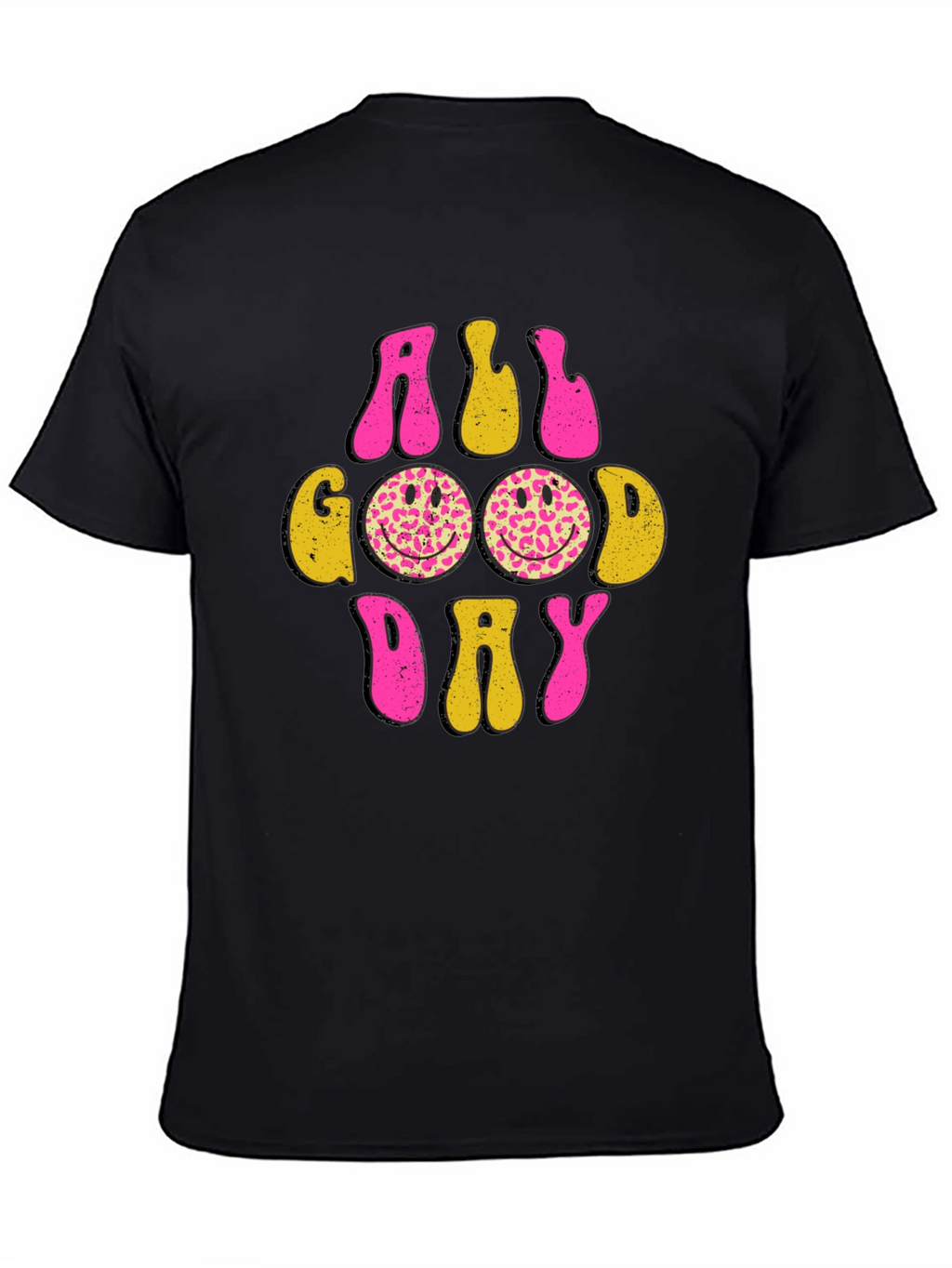 All Good Day Smiley Face Graphic Tee - Black