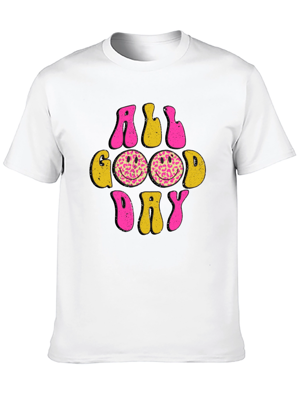 All Good Day Smiley Face Graphic Tee - Black