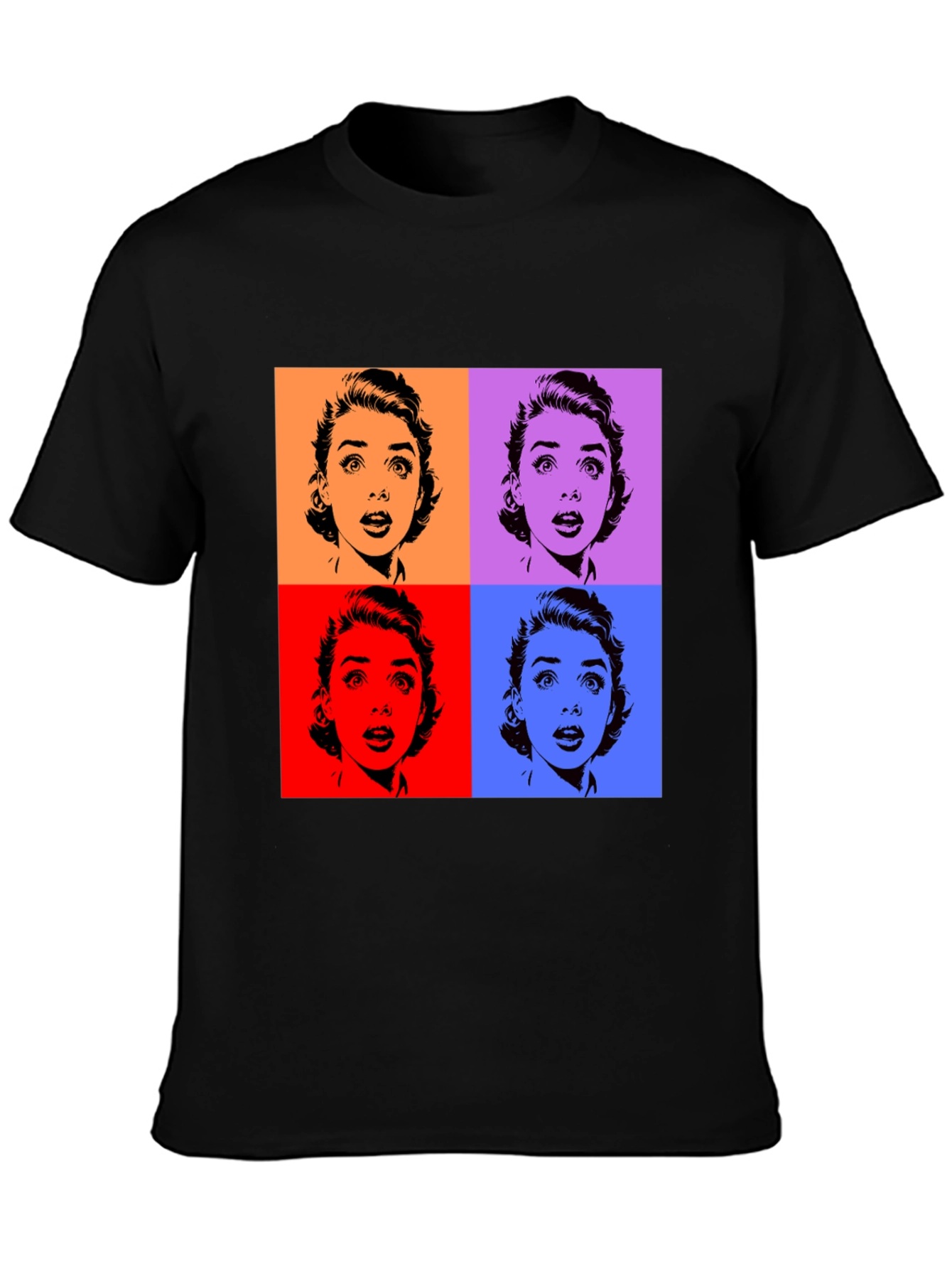 Pop Art T-Shirt - Black Audrey Hepburn Style Tee