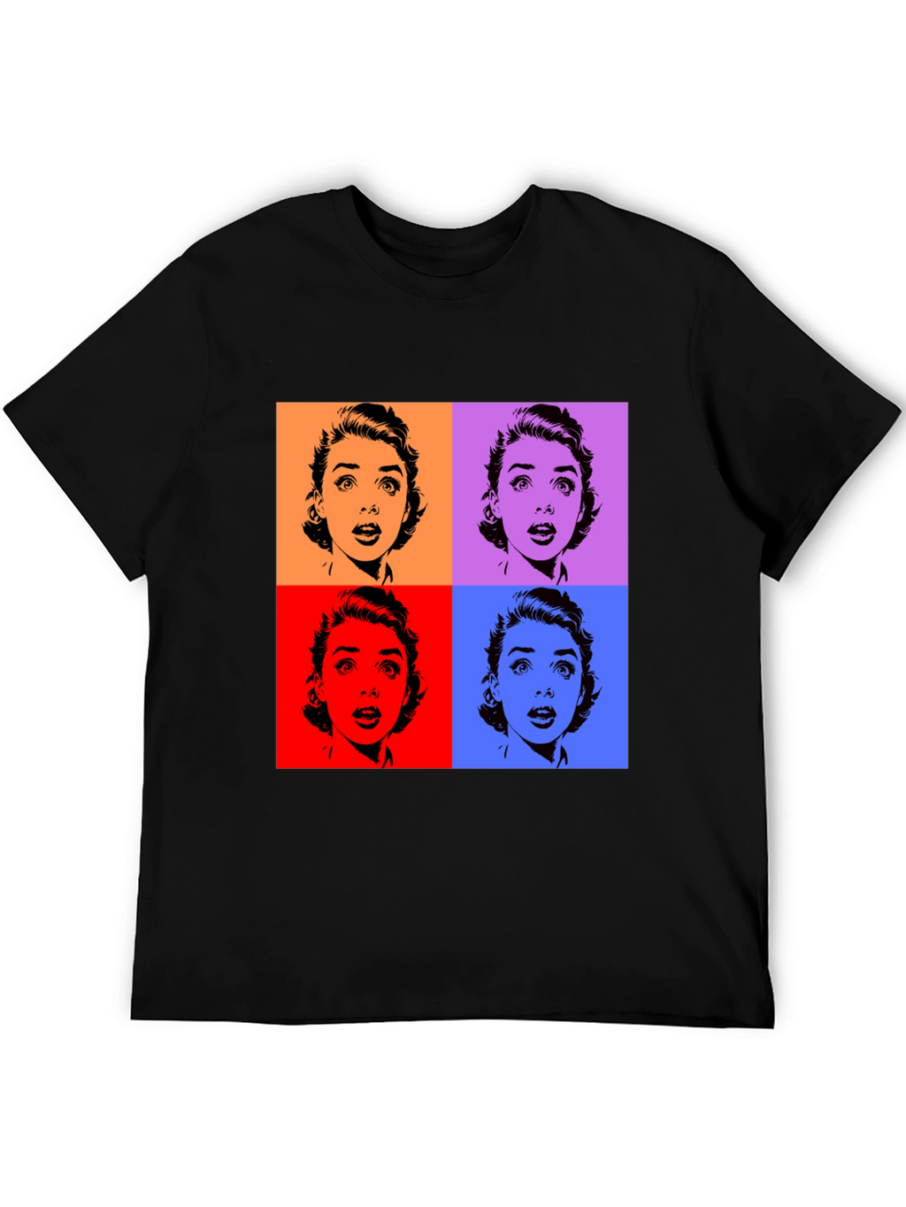 Pop Art T-Shirt - Black Audrey Hepburn Style Tee