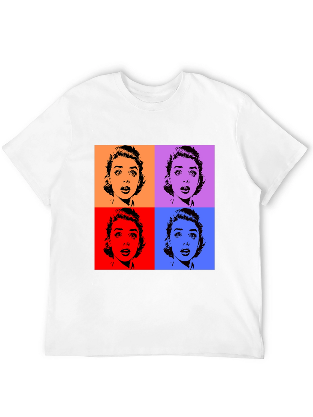 Pop Art T-Shirt - Black Audrey Hepburn Style Tee
