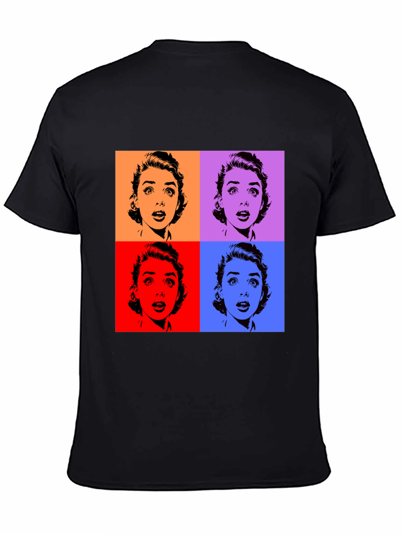 Pop Art T-Shirt - Black Audrey Hepburn Style Tee