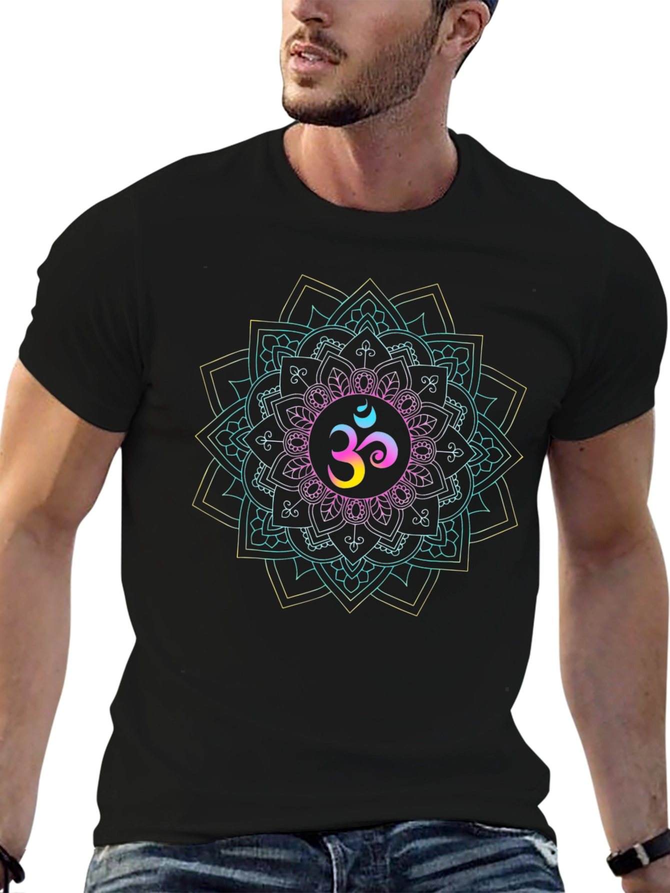 Om Mandala T-Shirt - Spiritual Geometric Design