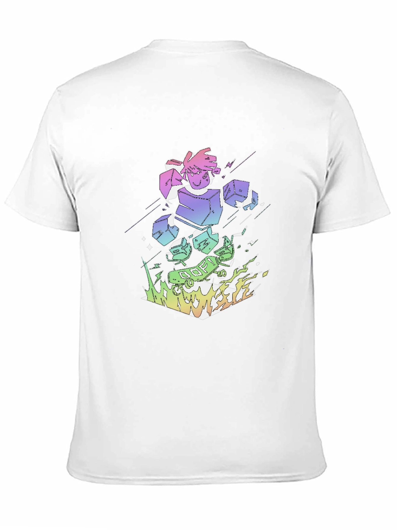 Retro Anime Robot Graphic Black T-Shirt