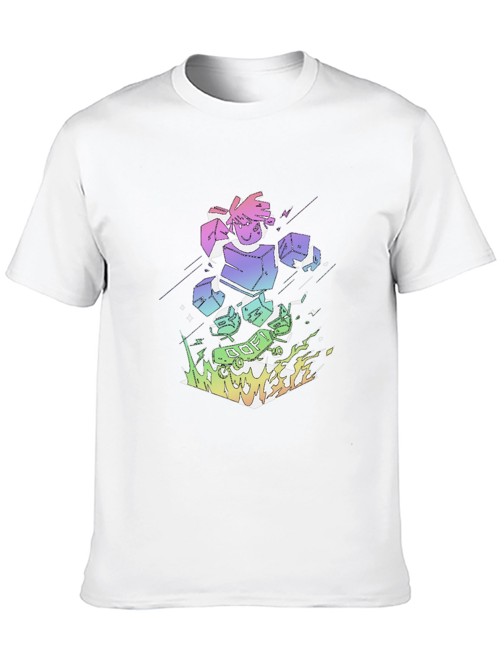 Retro Anime Robot Graphic Black T-Shirt