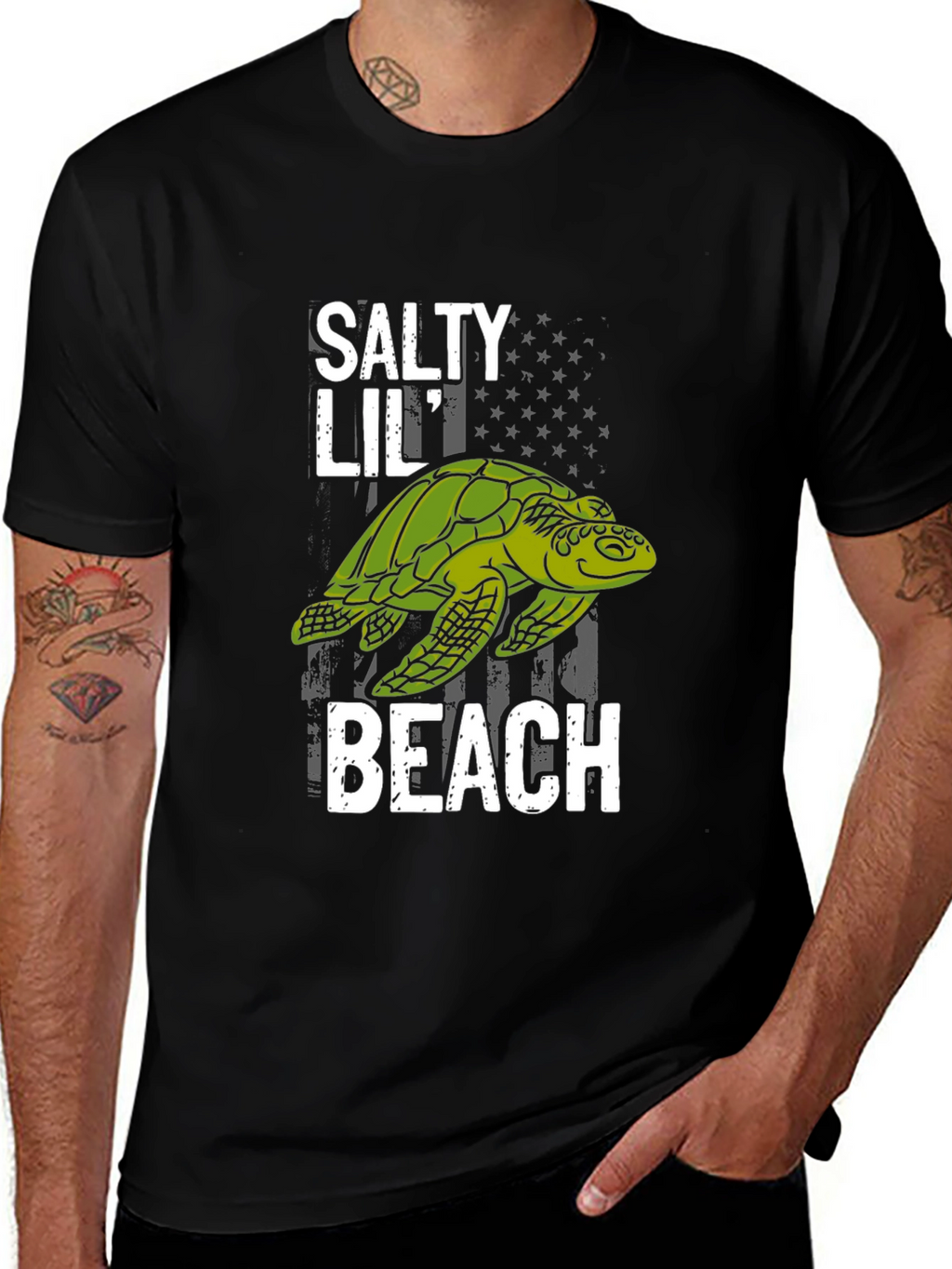 Salty Lil Beach Turtle Graphic Tee