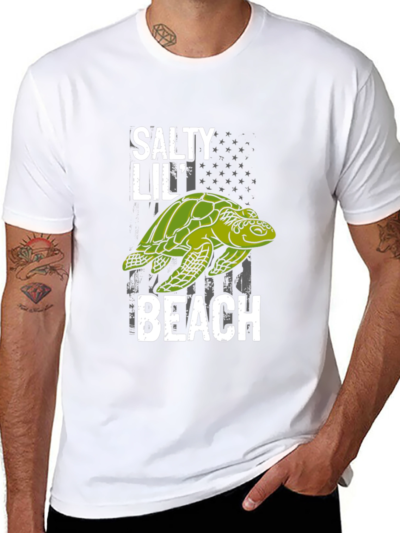 Salty Lil Beach Turtle Graphic Tee