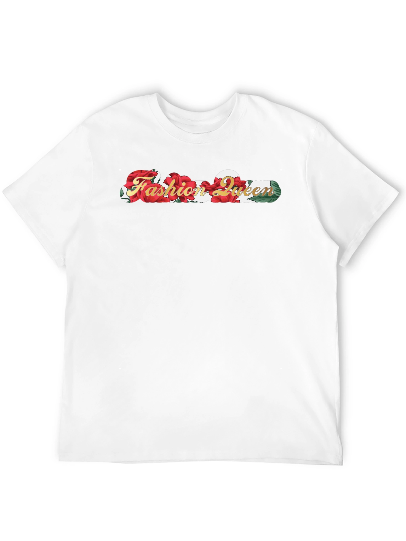 Fashion Queen Rose Graphic Black T-Shirt